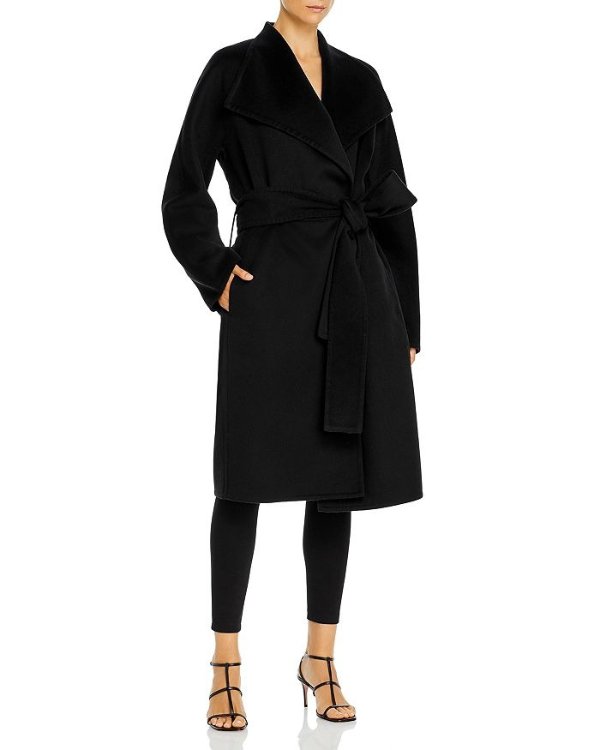 Drape Front Wool & Cashmere Coat | Bloomingdale's