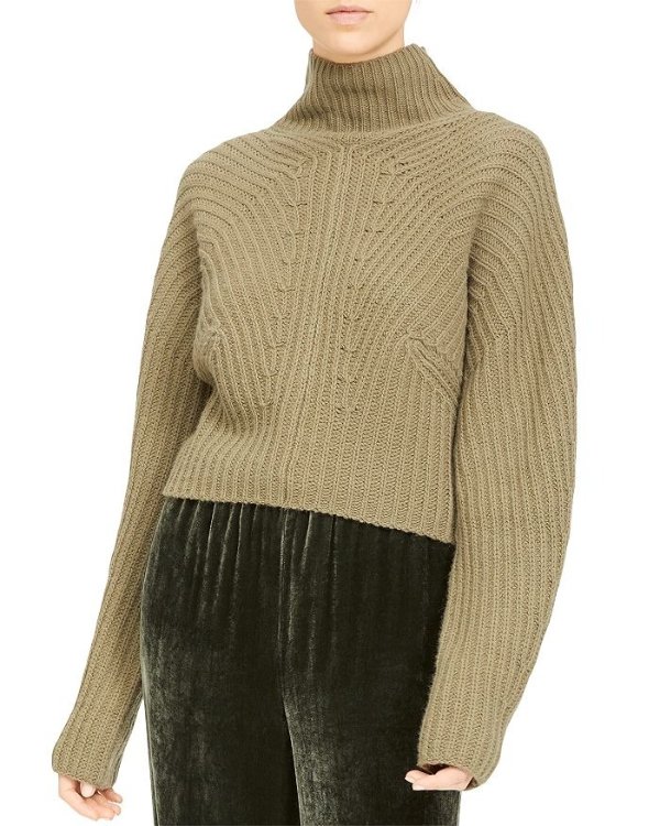Sculpted Knit Cropped Sweater