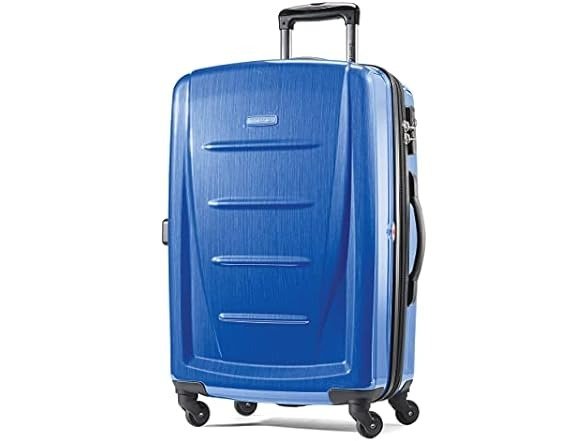 Winfield 2 Hardside Expandable Luggage with Spinner Wheels, Checked-Large 28-Inch, Nordic Blue