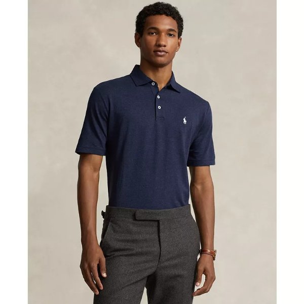 Men's Classic-Fit Cotton-Linen Polo Shirt