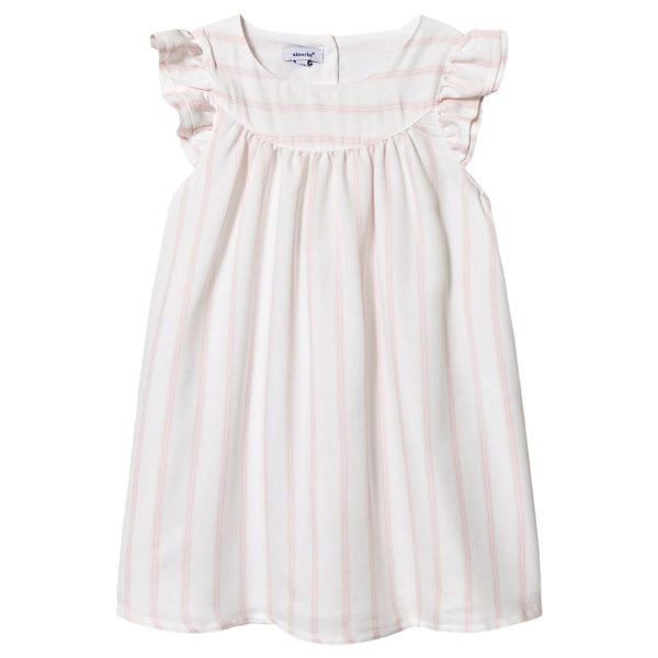 White and Pink Striped Frill Sleeve Dress | AlexandAlexa