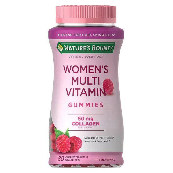 Women's Multivitamin Gummies, Dietary Supplement Raspberry