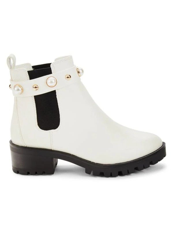 Pola Faux Pearl Studded Chelsea Boots