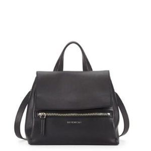 Givenchy Pandora Pure Small Leather Satchel Bag, Black @ Neiman Marcus