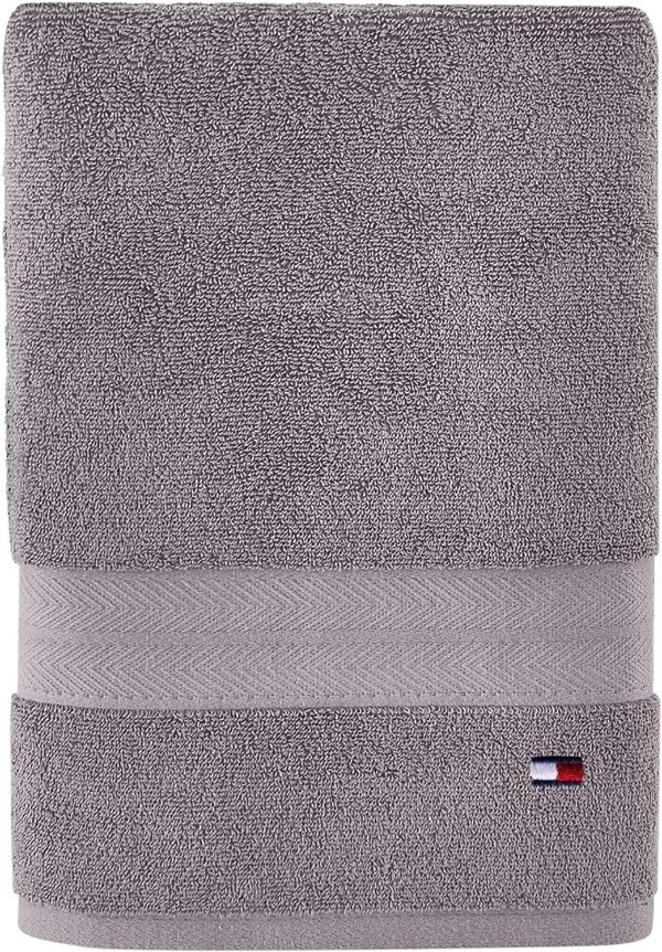 Modern American Solid Bath Towel, 30 X 54 Inches, 100% Cotton 574 GSM (Steel Grey)