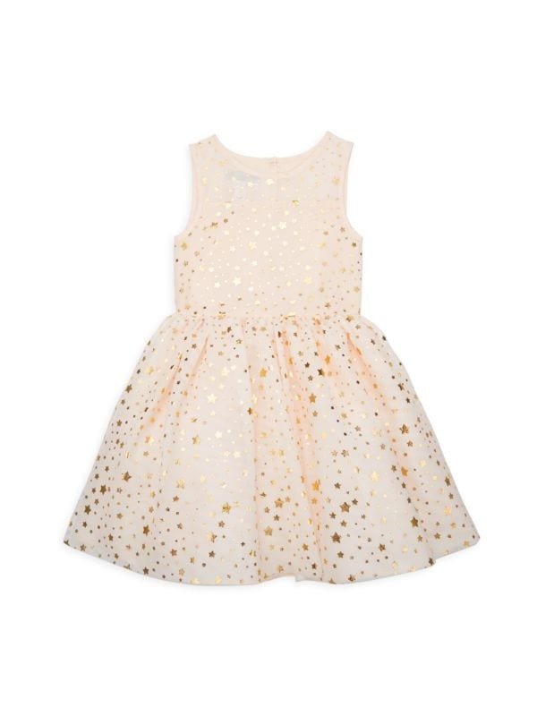 Little Girl's Foil Star Fit & Flare Dress