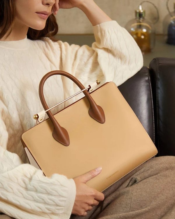 Strathberry Limited The Strathberry Midi Tote - Sand/Caramel/Chestnut 775.00