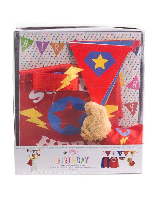 4pc Super Hero Birthday Box Set