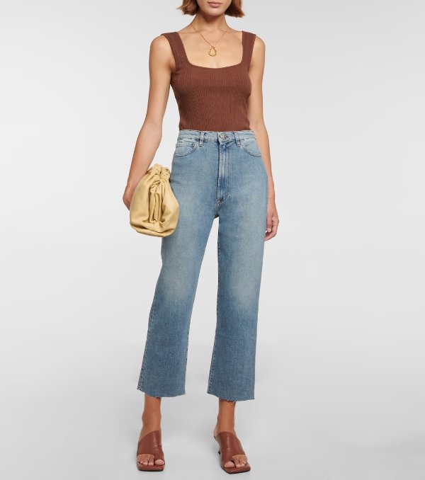 High-rise cropped jeans