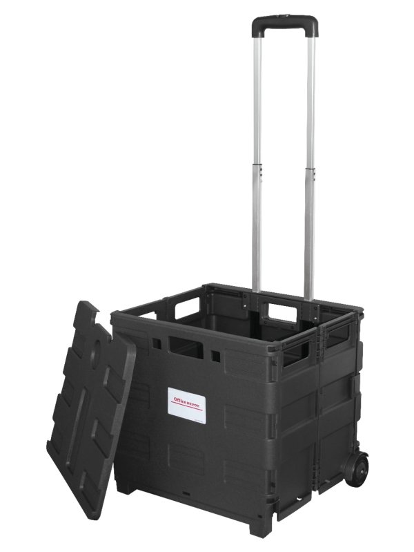 ® Mobile Folding Cart With Lid, 16"H x 18"W x 15"D, Black Item # 987304