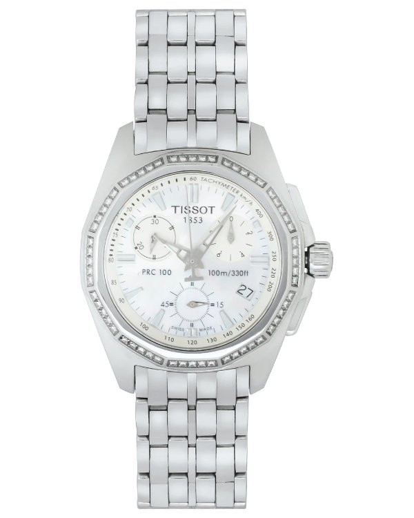 PRC 100 Diamond Mother Of Pearl Chronograph Quartz Ladies Watch T22148621