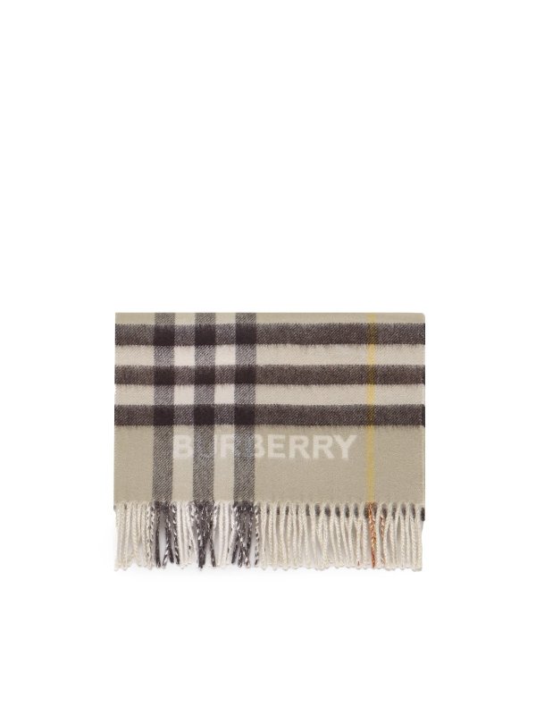 Contrast Checked Fringed Scarf