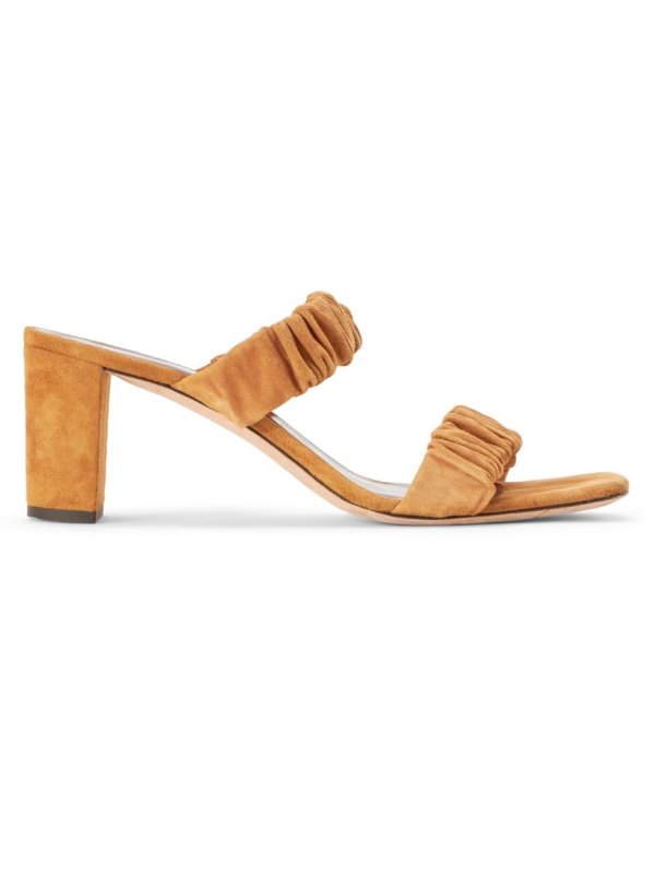 Frankie Ruched Leather Mules
