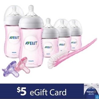 Natural Baby Bottle Pink Gift Set and a FREE Walmart $5 Gift Card