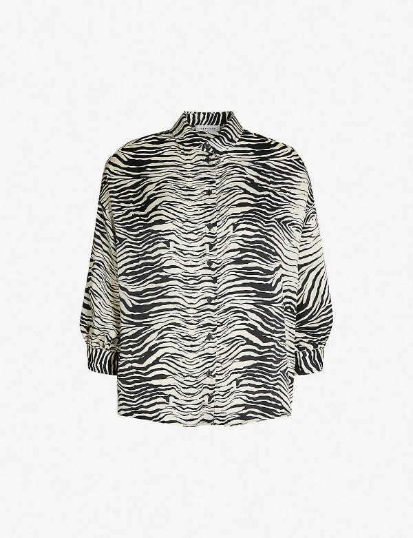 Zebra print woven shirt