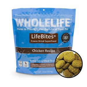 Whole Life LifeBites Chicken Recipe Grain-Free Freeze-Dried Cat Food 16-oz