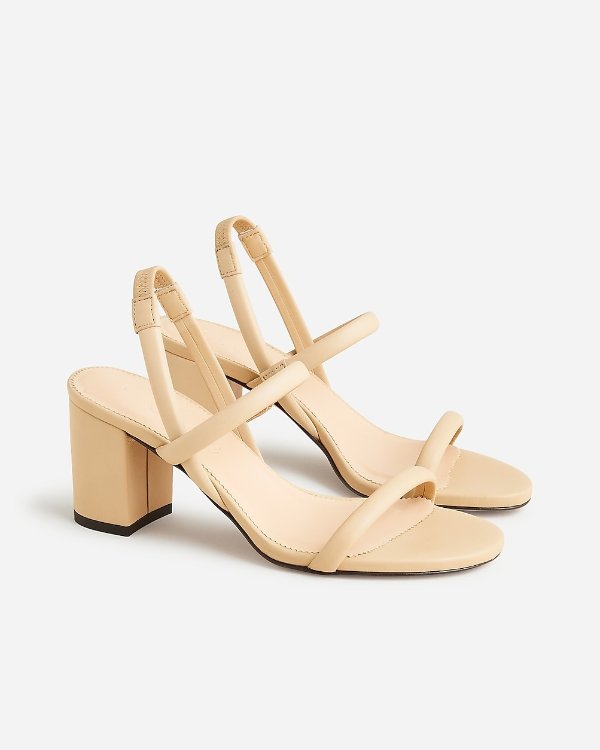 Lucie slingback block-heel sandals in leather