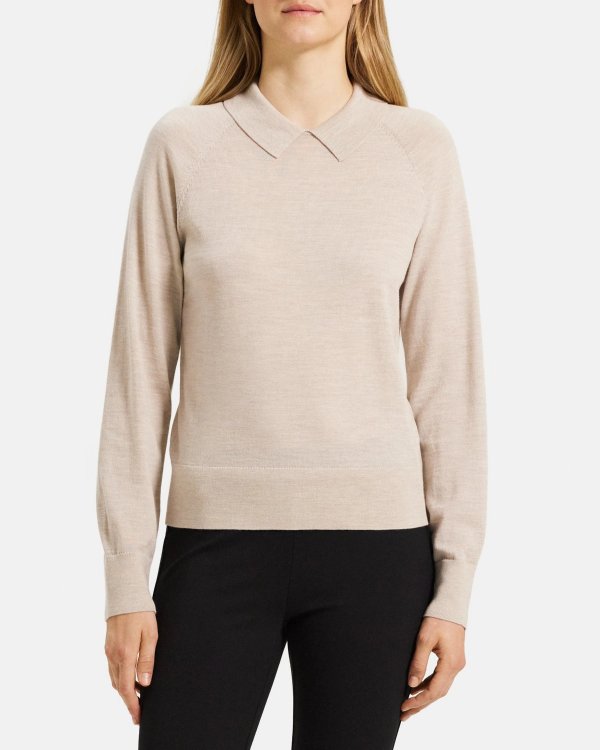 Collared Sweater in Fine Merino Wool