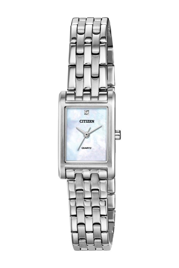 Women's Stainless Steel Mother of Pearl Dial Bracelet Watch, 17.5mm