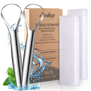 Easkep 2Pack Tongue Scraper Cleaner for Adults