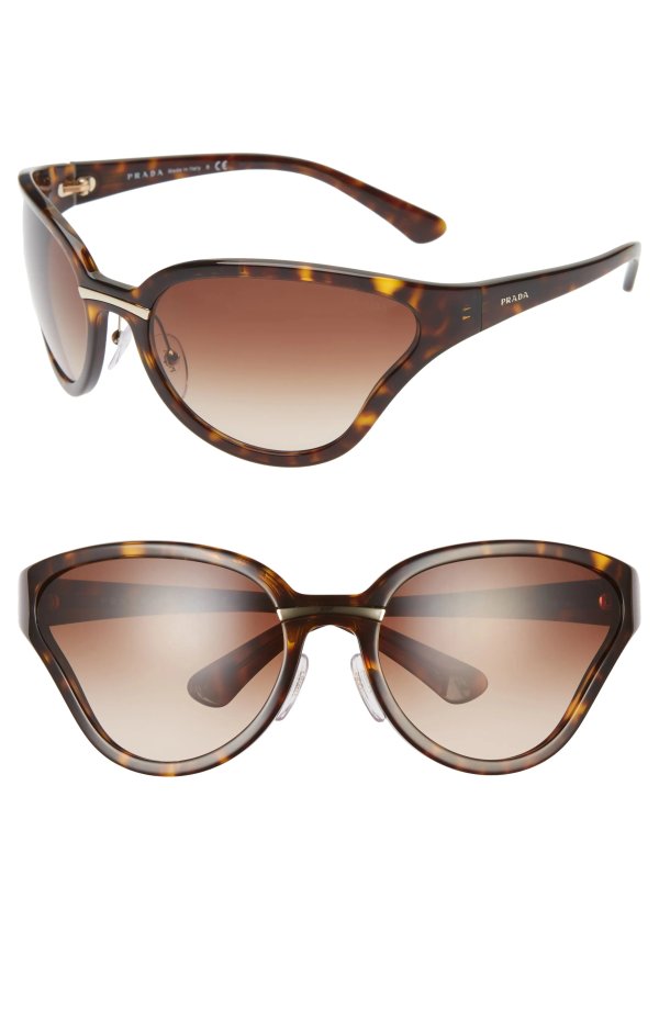 68mm Oversize Wrap Butterfly Sunglasses