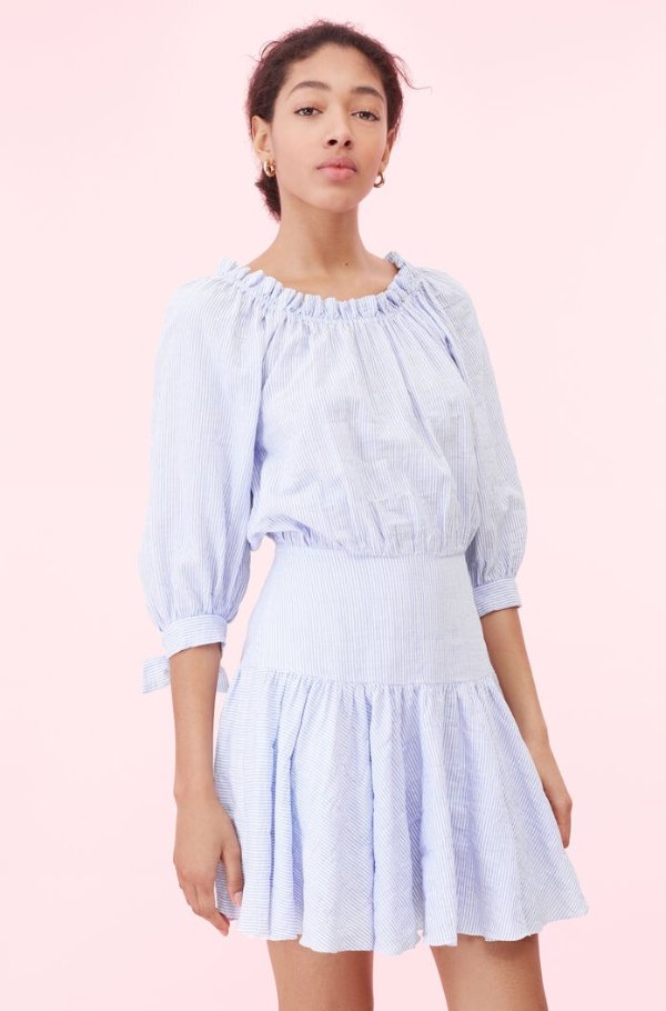 Cotton Stripe Dress | Rebecca Taylor