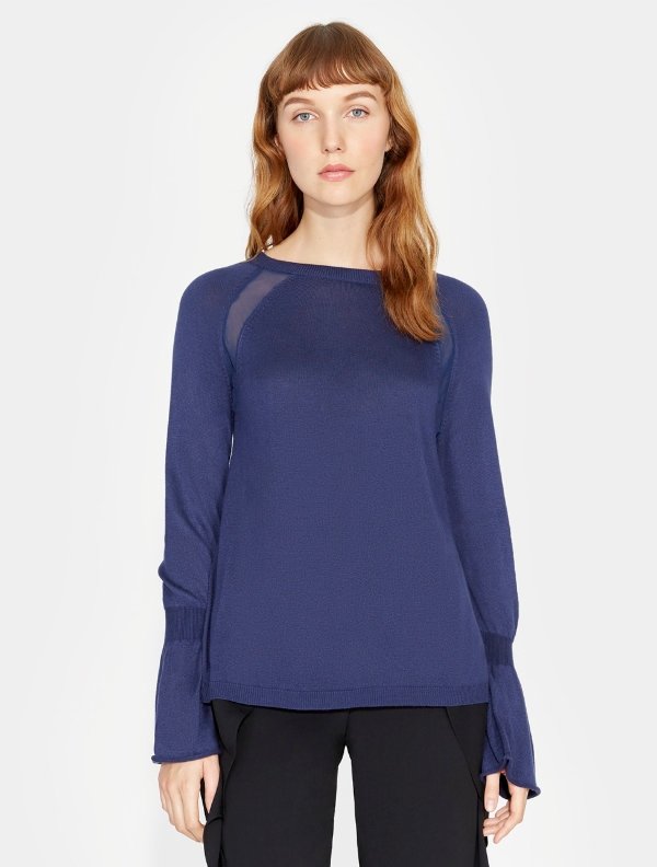 CASHMERE BLEND SWEATER WITH GGT INSERTS