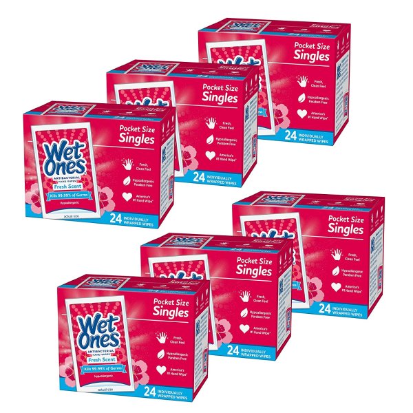 抗菌擦手湿巾 独立包装 24片 x 6盒