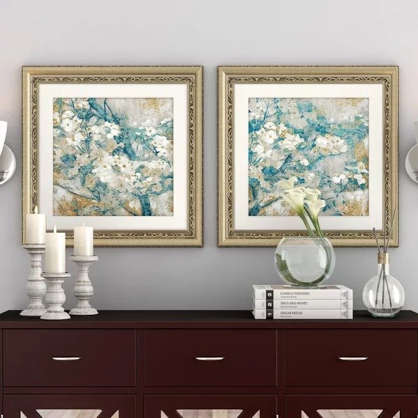 'Golden Dogwood II' 2 Piece Framed Acrylic Painting Print Set'Golden Dogwood II' 2 Piece Framed Acrylic Painting Print SetProduct OverviewRatings & ReviewsCustomer PhotosQuestions & AnswersShipping & ReturnsMore to Explore
