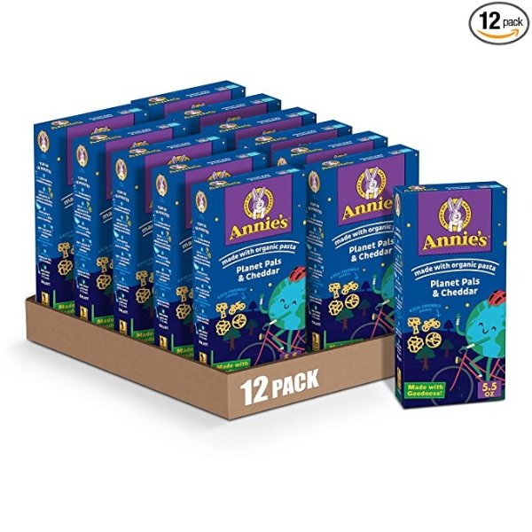 Annie's Planet Pals and Cheddar Macaroni and Cheese, 5.5 oz (Pack of 12)