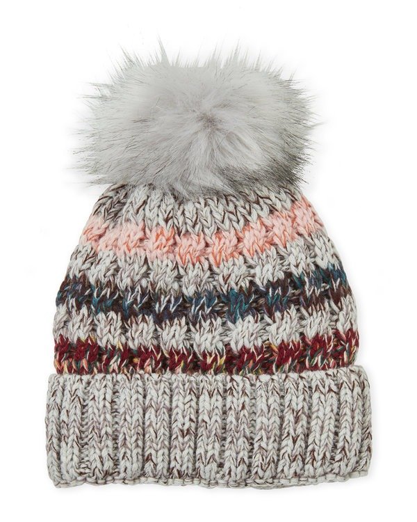 marcus adler Striped Knit Lined Beanie