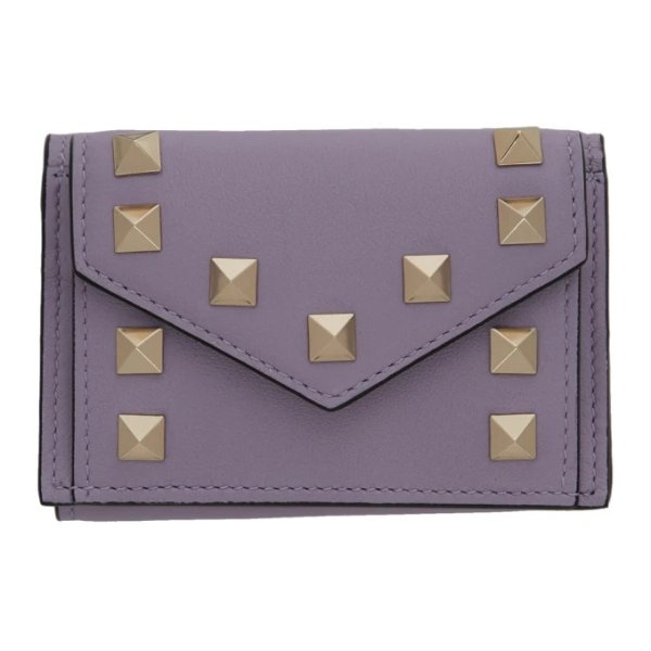 Valentino - Purple Valentino Garavani Small Rockstud Wallet