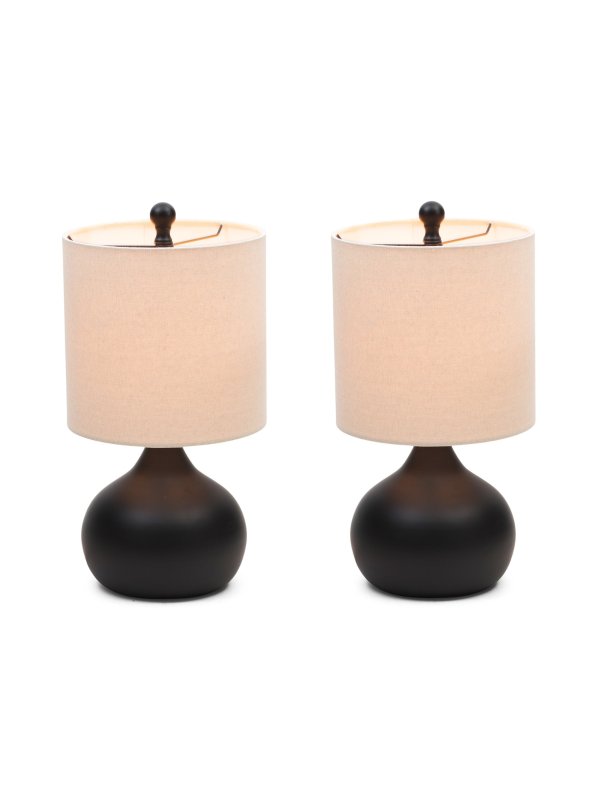 Set Of 2 Metal Lamps