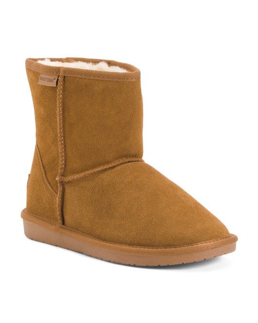 Suede Mini Shearling Boots