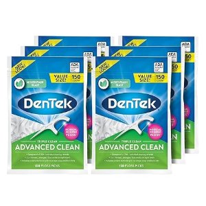 DenTek平均$2.77/包Triple Clean 高级清洁牙线棒 150 支 6 包