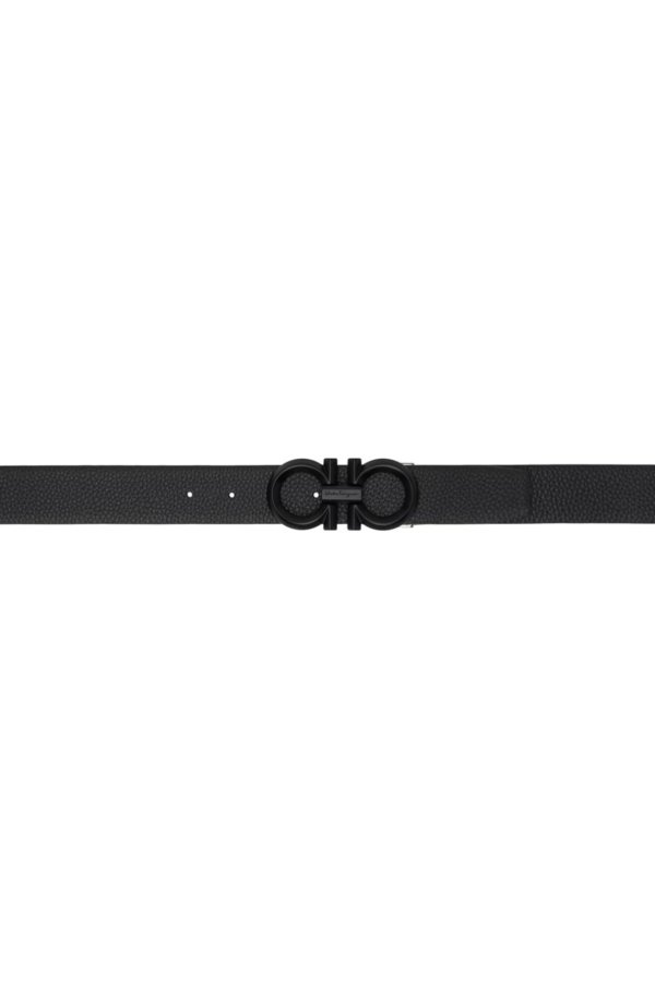 Black & Gray Gancini Reversible Belt