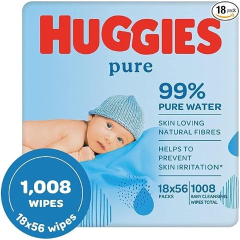 婴儿99%纯水湿巾 (18盒 1,008 张)