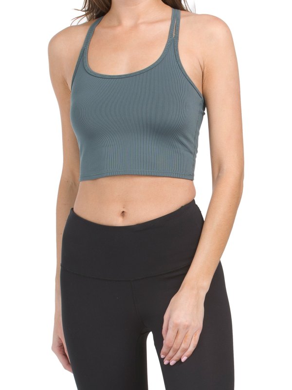Ribbed Scoop Neck Cropped Top | Workout Tops | Marshalls