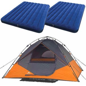 Ozark Trail 6-Person Instant Dome Tent with Two Queen Airbeds Value Bundle