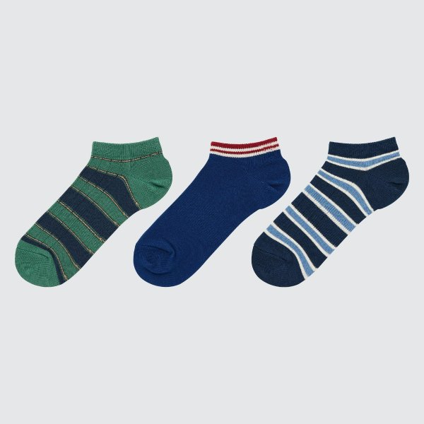 Sport Short Socks (3 pairs)(Striped)