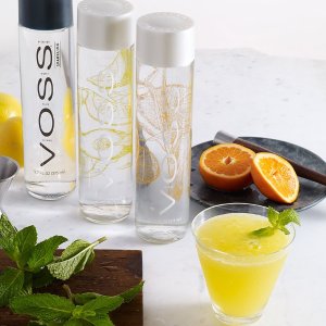 VOSS Artesian Sparkling Water, Tangerine Lemongrass Glass Bottles (Pack of 12)