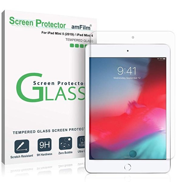 Glass Screen Protector for iPad Mini 5 (2019) and iPad Mini 4, Tempered Glass