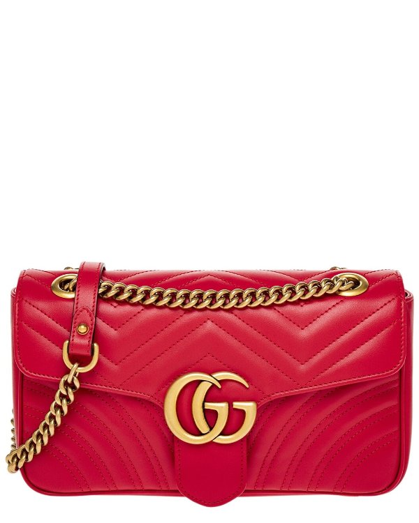 GG Marmont Mini Matelasse Leather Shoulder Bag / Gilt