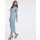 ASOS DESIGN long sleeve pencil dress in lace with geo lace trims dusty blue | ASOS