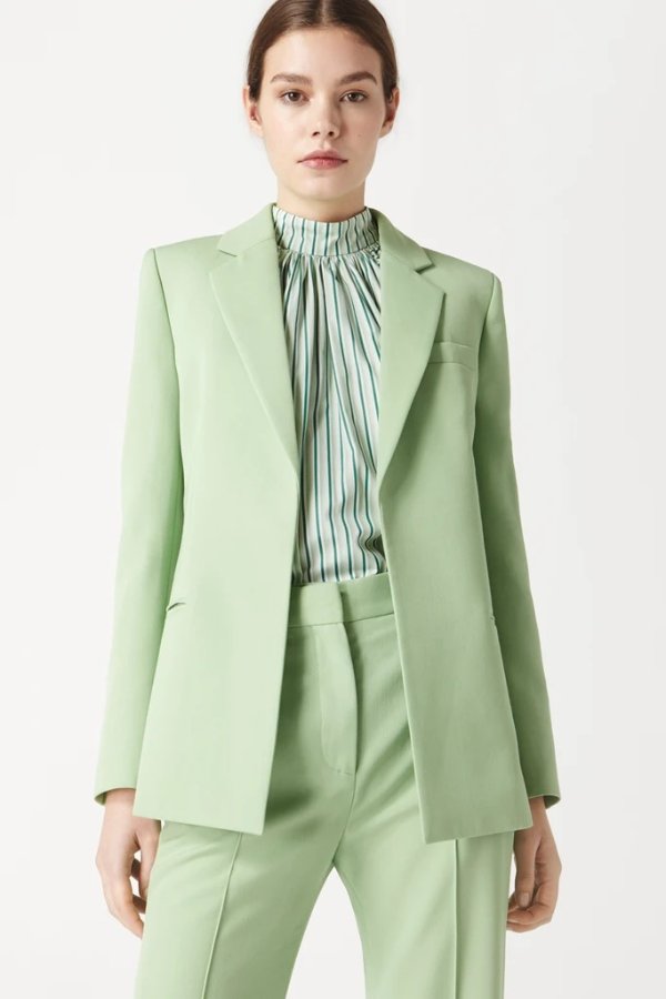 Fitted Tailored Jacket in Pistachio