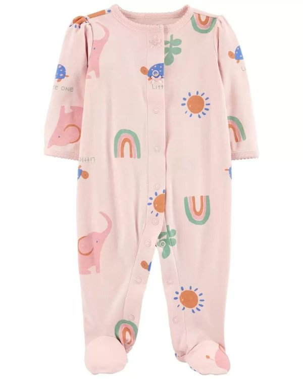Graphic Snap-Up Cotton Sleep & Play