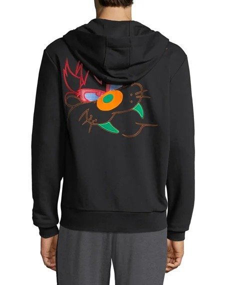 Men's Embroidered Taz Zip-Front Hoodie