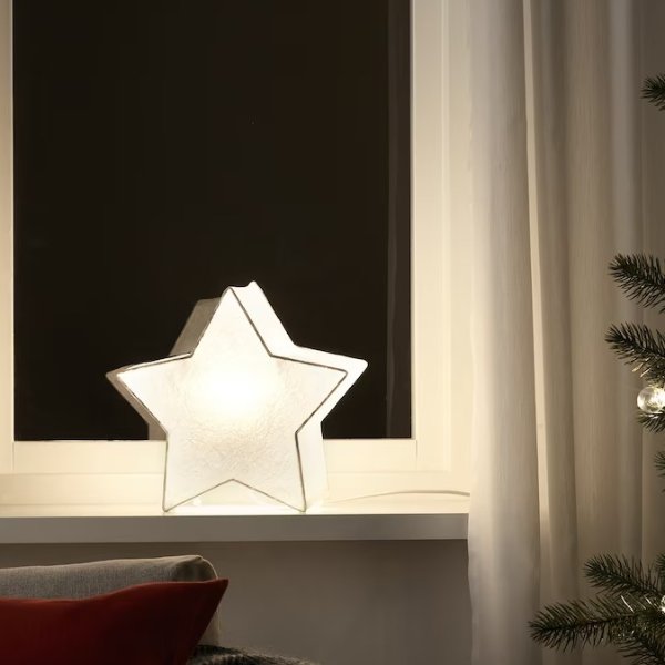 STRALA Table lamp with LED bulb, star-shaped/white, 9 7/8 "