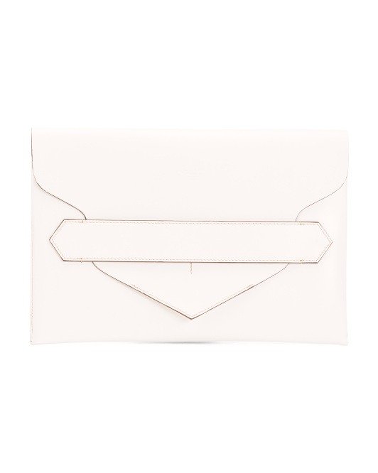 Made In Italy Envelope Leather Clutch