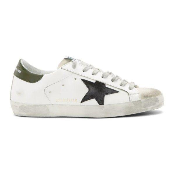 SSENSE Exclusive White & Green Super SSTAR Sneakers